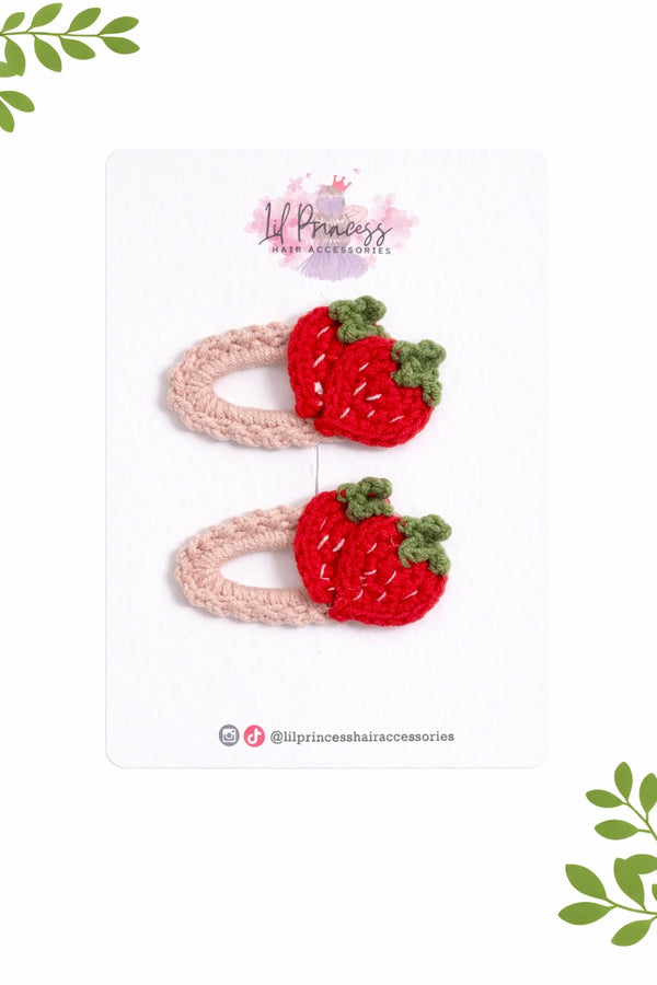 Blush Strawberry Clips