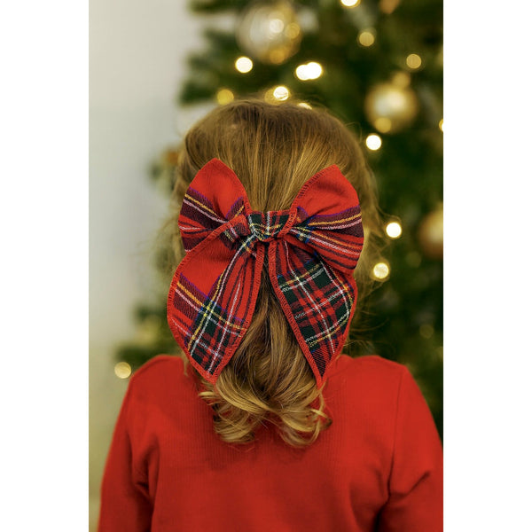 Festive Red Tartan Bow