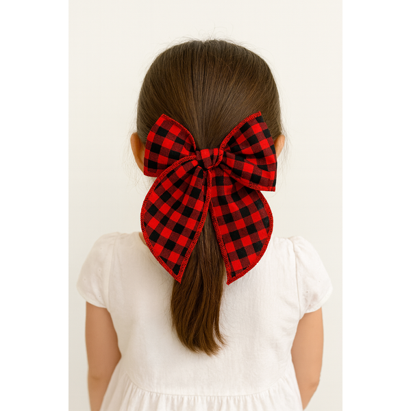 Red & Black Gingham Bow