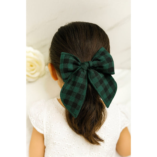 Elf Green Gingham Bow