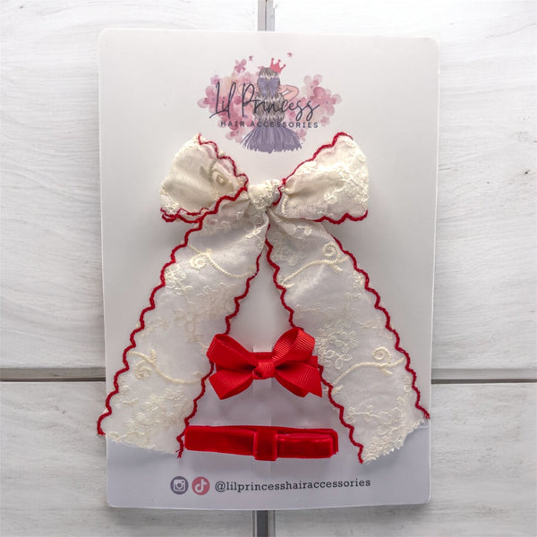 Elegance Red Bow Set