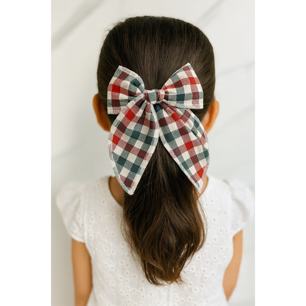 Red & Green Gingham Bow