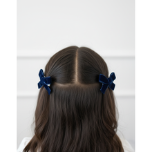 Midnight velvet bow set